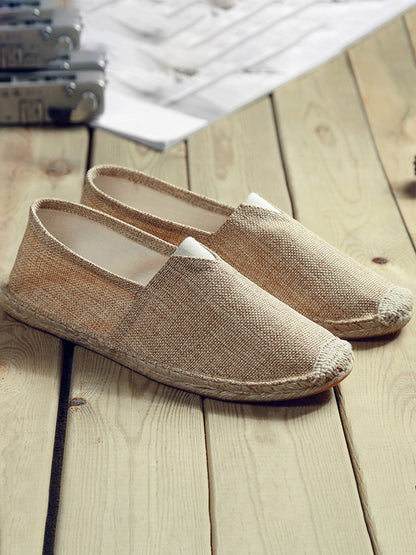 Espadrilles en toile de couleur unie pour femmes 