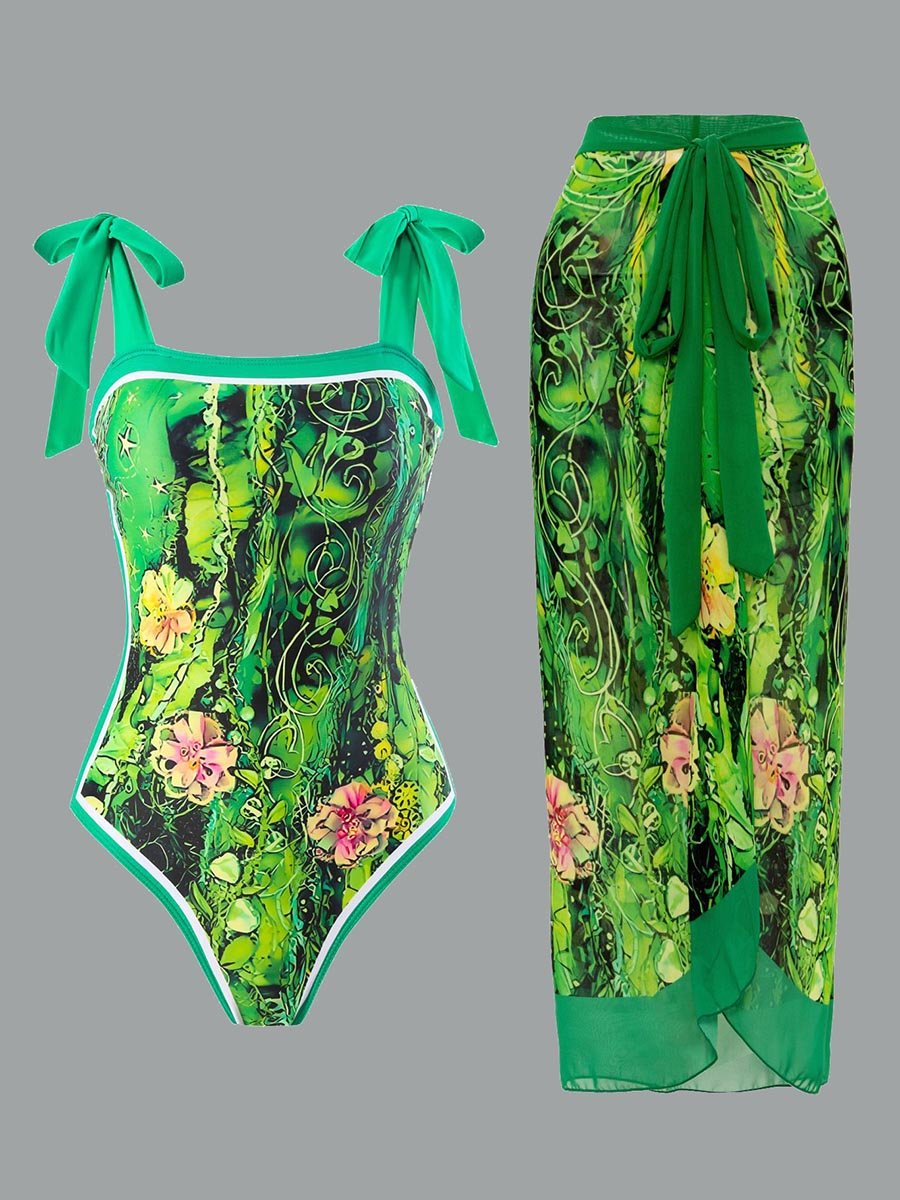 Maillot de bain une pièce vintage pour femme en mousseline de soie 