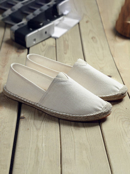 Espadrilles en toile de couleur unie pour femmes 