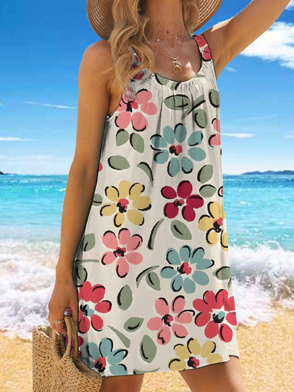 Robe à imprimé floral multicolore pour femme 