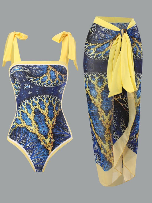 Maillot de bain une pièce vintage pour femme en mousseline de soie 