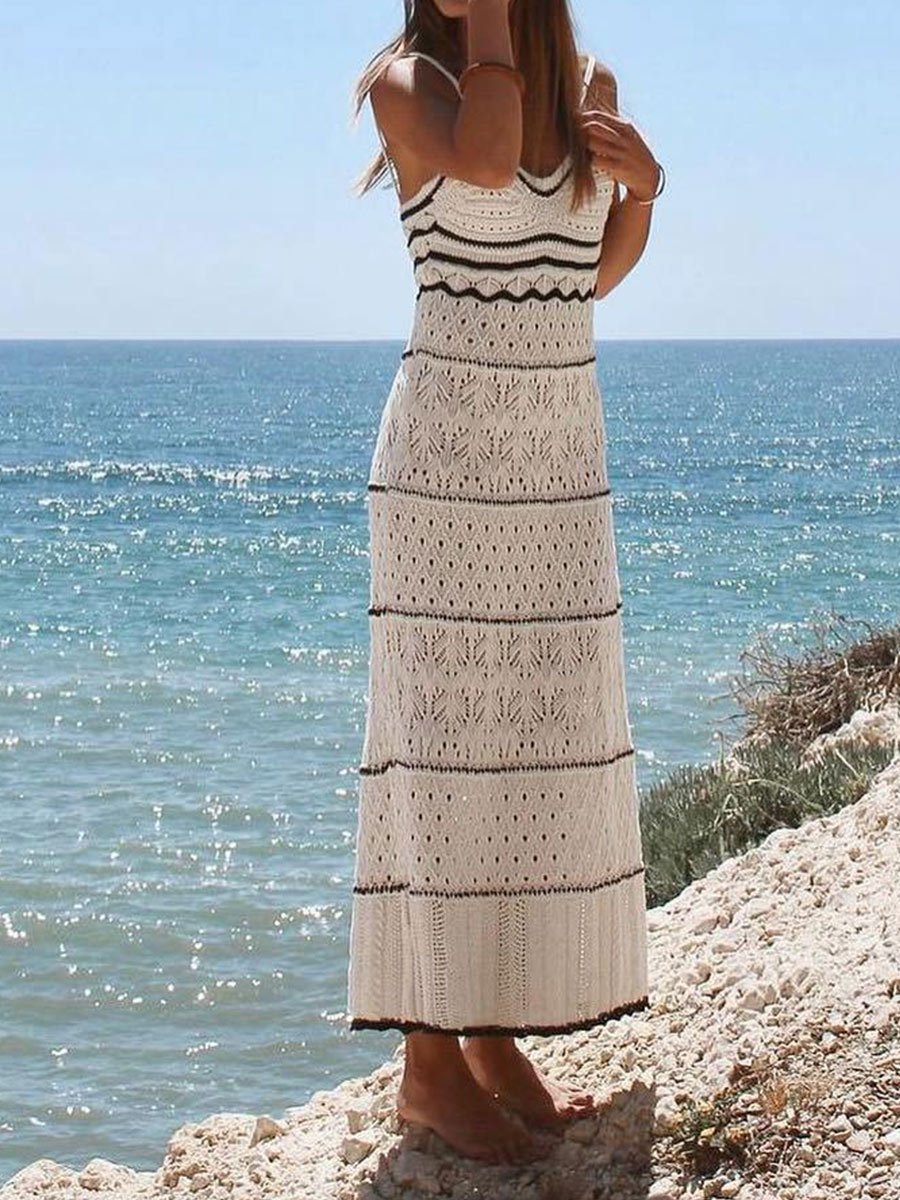 Women's Knitted Hollow Slip Dress