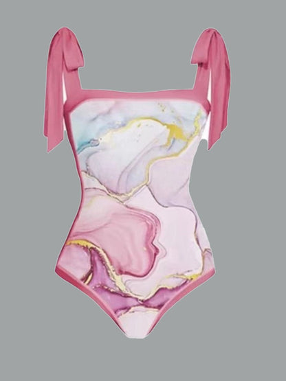 Maillot de bain une pièce vintage pour femme en mousseline de soie 