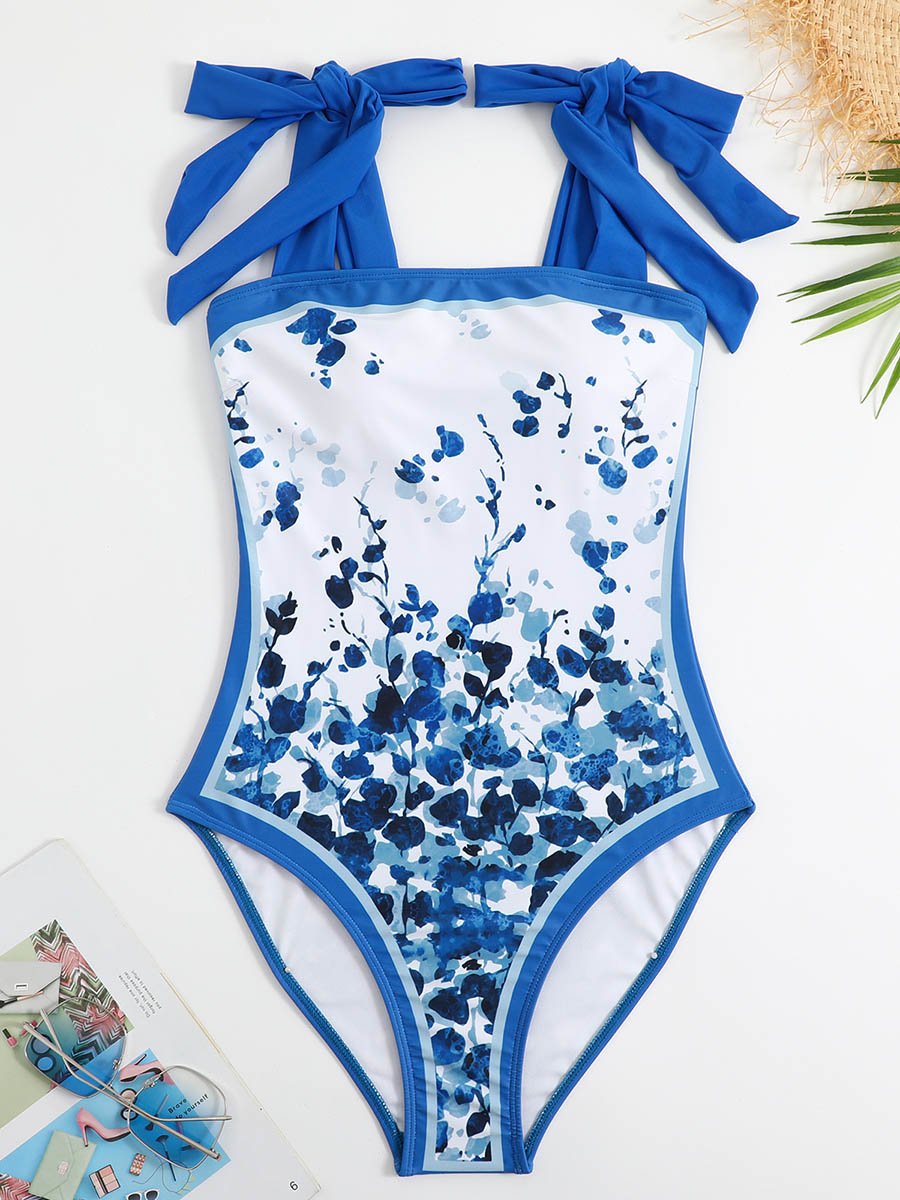 Maillot de bain une pièce vintage pour femme en mousseline de soie 